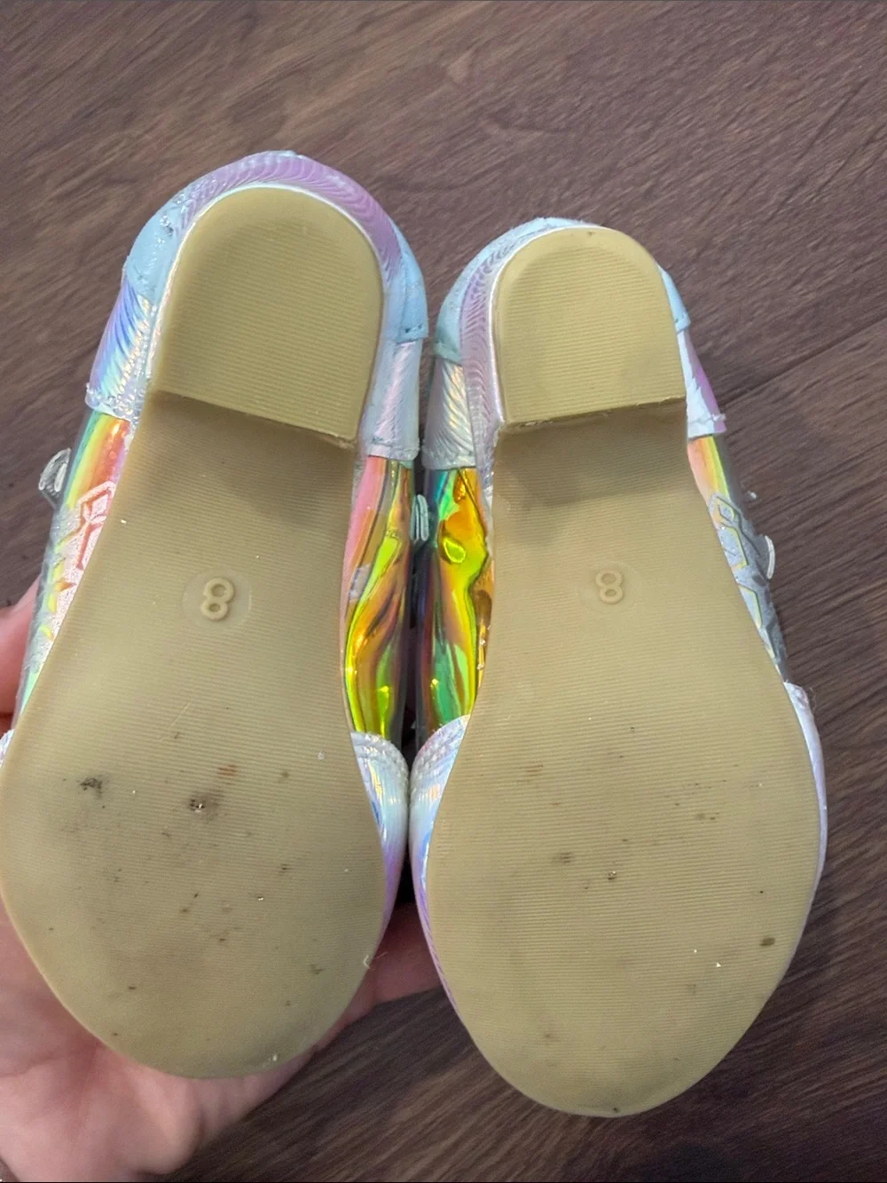 Girls' Iridescent Silver Frozen Mary Jane Shoes with Bow